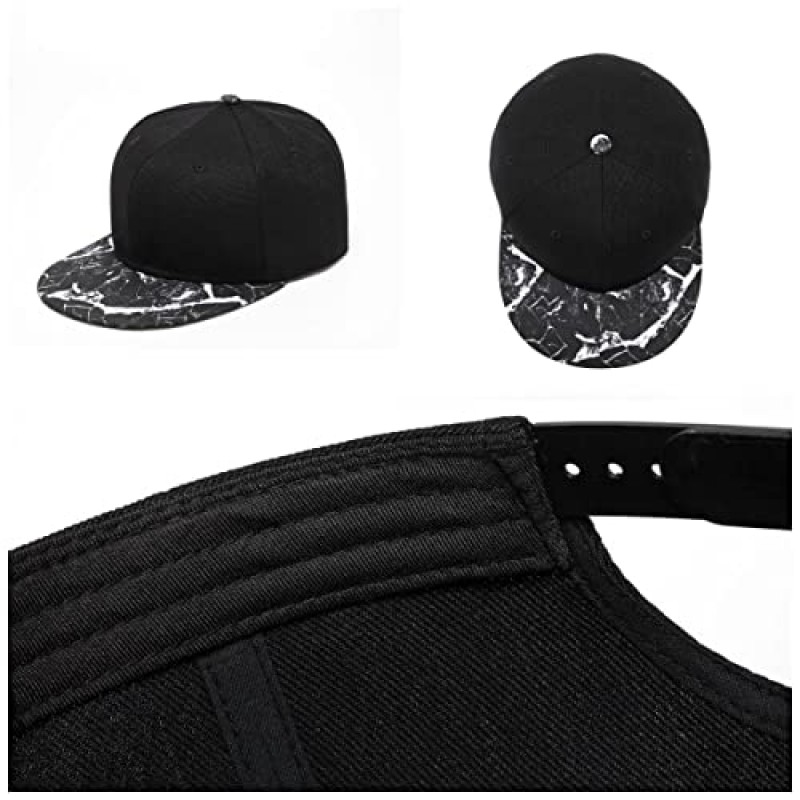 Mens Snapback 야구 모자 힙합 스타일 플랫 바이저 조정 가능한 야외 모자 남여 조정 가능한 통기성