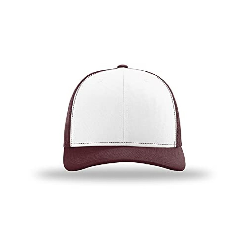 Richardson 112 Trucker OSFA 야구 모자 볼 캡, 화이트/마룬