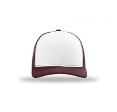 Richardson 112 Trucker OSFA 야구 모자 볼 캡, 화이트/마룬