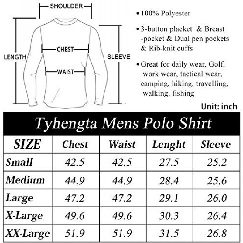 Tyhengta 남성용 폴로 셔츠 반소매 빠른 건조 성능 경량 전술 셔츠