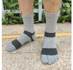 HABITER 남성용 발가락 양말 코튼 크루 다섯 손가락 양말 운동용 러닝 양말