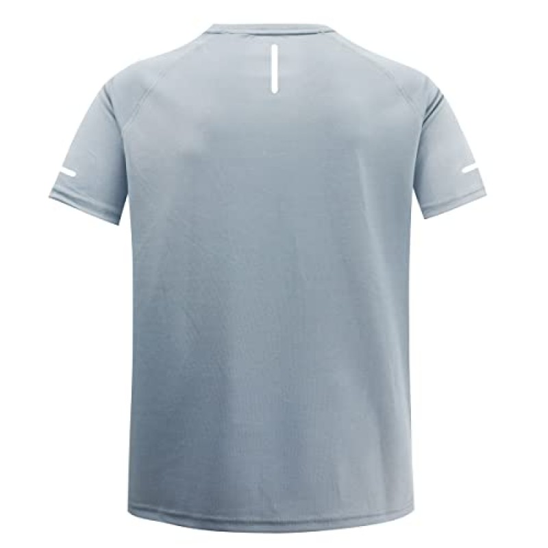 HIGHFISH 남성용 운동 T 셔츠 반팔 액티브 탑 드라이 피트 체육관 티 크루 넥 운동 달리기 Tshirt