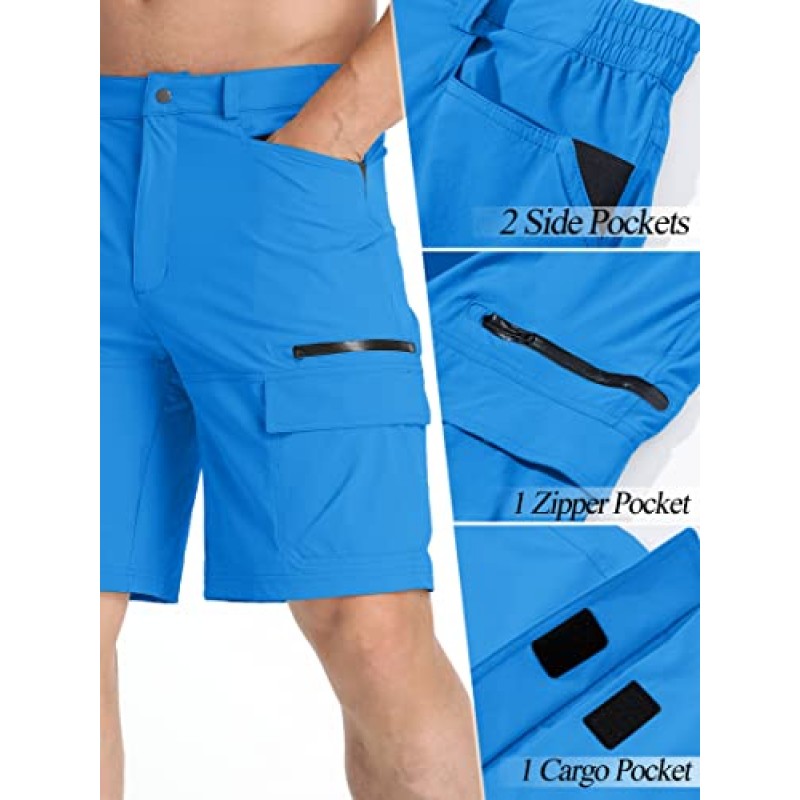 TACVASEN 남성 여름 야외 반바지 Quick Dry Cargo 캐주얼 하이킹 반바지