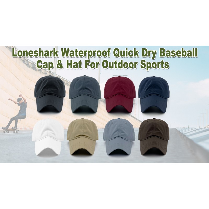 Loneshark Mens 방수 야구 모자 Womens Quick Dry 포니 테일 모자 여름 야외 스포츠 Running Sun Protection 볼 캡
