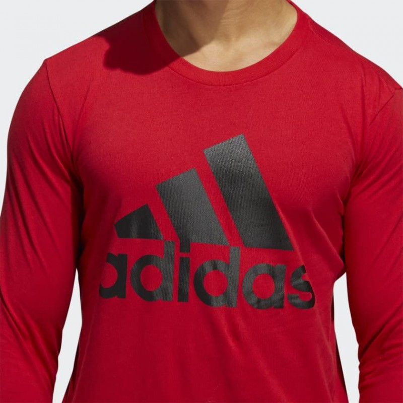 adidas 남성용 기본 스포츠 배지 긴팔 티셔츠