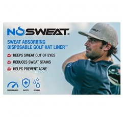 NoSweat 골프 모자 스웨트 라이너 - 얼룩 및 냄새 방지 특허 기술 Made in USA