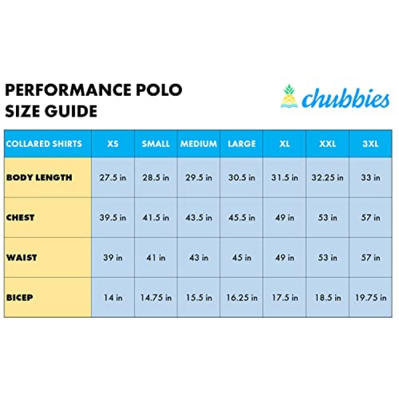 Chubbies 남성용 반팔 퍼포먼스 폴로