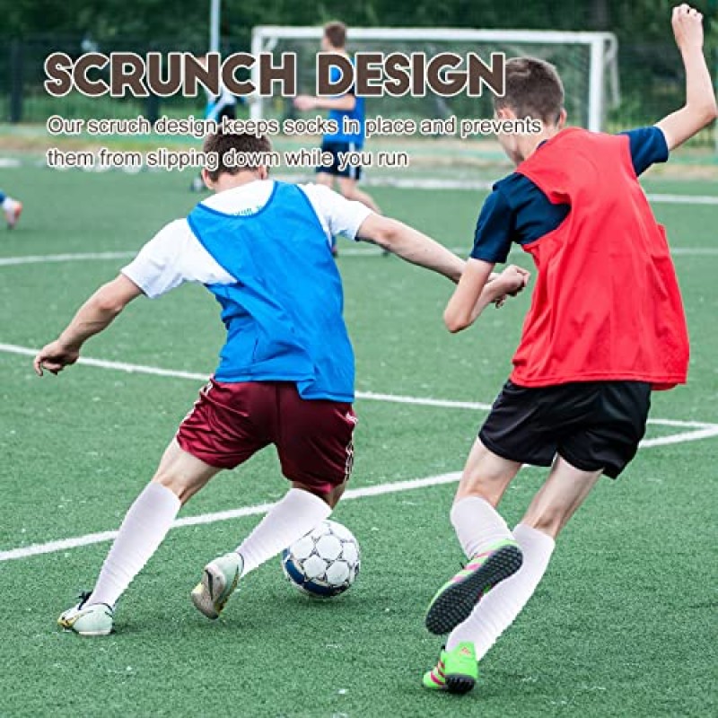 16 쌍 Scrunch 축구 양말 청소년 울트라 롱 패딩 축구 양말 축구 송아지 압축 양말 남성용 어린이