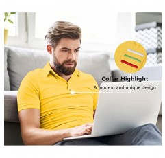 V VALANCH 남성 폴로 셔츠 반팔 퍼포먼스 모이스처 위킹 골프 셔츠 레귤러핏 폴로