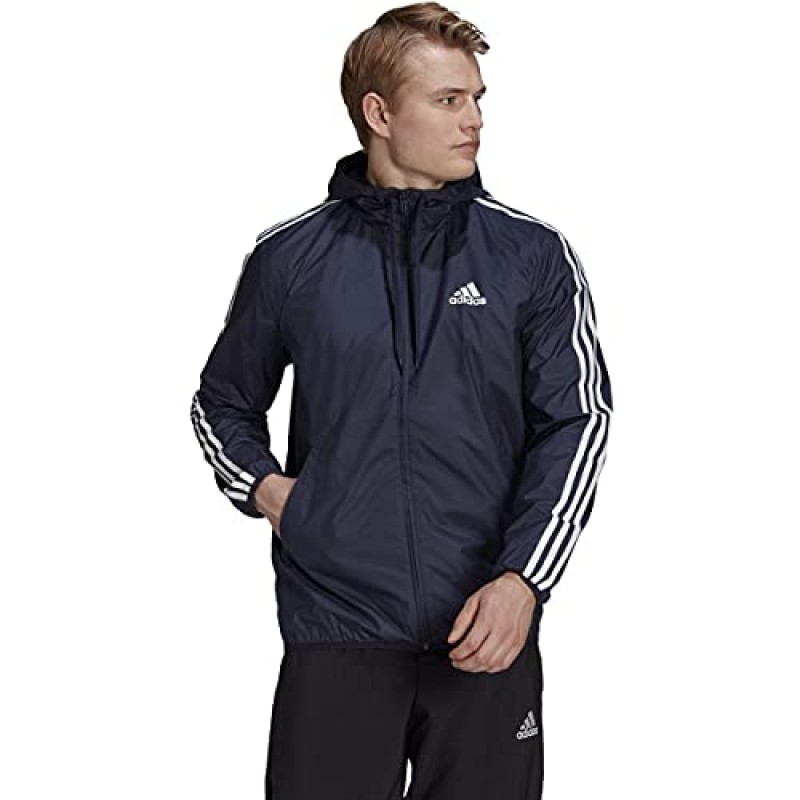 adidas 남성 에센셜 3-스트라이프 윈드브레이커
