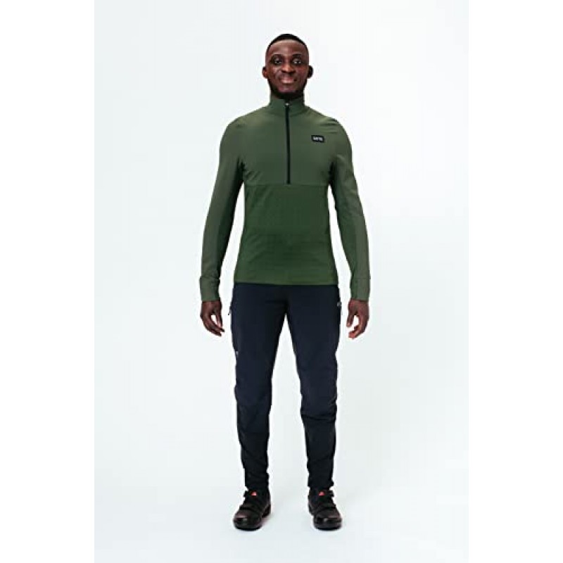 GORE WEAR 남성 스탠다드 1/2-Zip, 유틸리티 그린, 라지