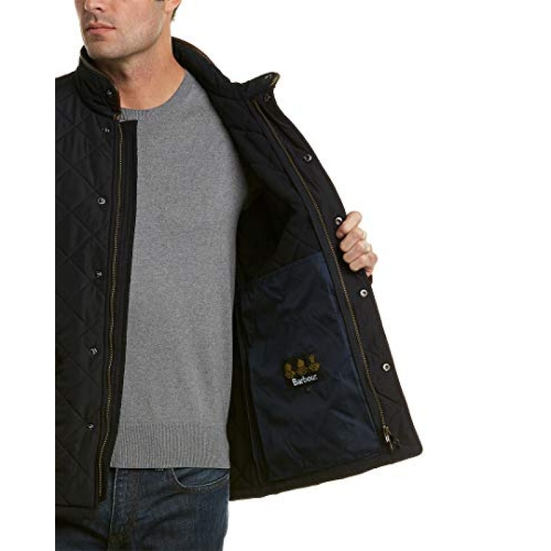 Barbour 남성용 파웰 퀼팅 재킷, L 네이비