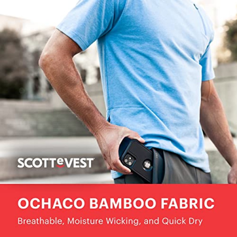 SCOTTeVEST 남성용 대나무 티셔츠 | 3개의 주머니 | 소매치기 방지