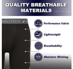 Nautica 3팩 남성 베이스 레이어 짧은, 통기성 성능 압축 반바지 남성, 언더 레이어 허벅지 마찰 방지