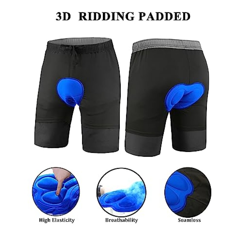 남성용 산악 자전거 반바지 3D 패딩 헐렁한 자전거 타기 사이클링 반바지 빠른 건조 경량 자전거 반바지