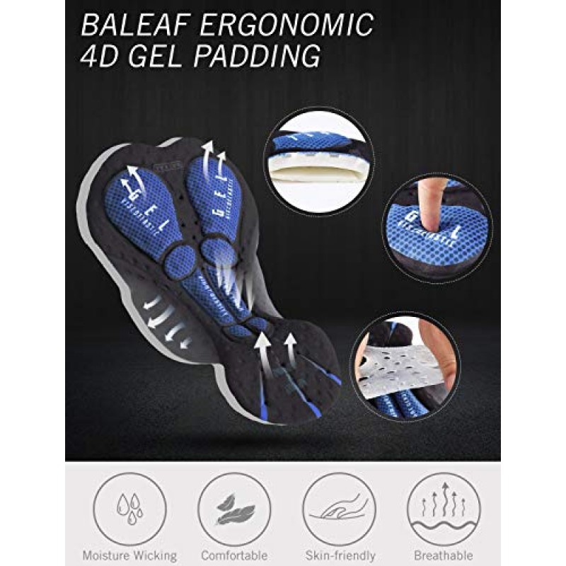 BALEAF 남성용 자전거 반바지 4D 패딩 사이클링 속옷 패딩 자전거 MTB 라이너 산악 자전거 타이츠 도로 라이딩