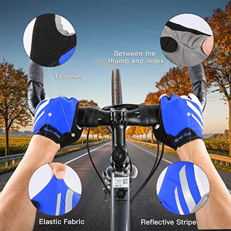 KynciLOR 남성용 사이클링 장갑 경량 산악 자전거 BMX 장갑 여성용 MTB 및 도로 자전거 장갑 휠체어 운전용