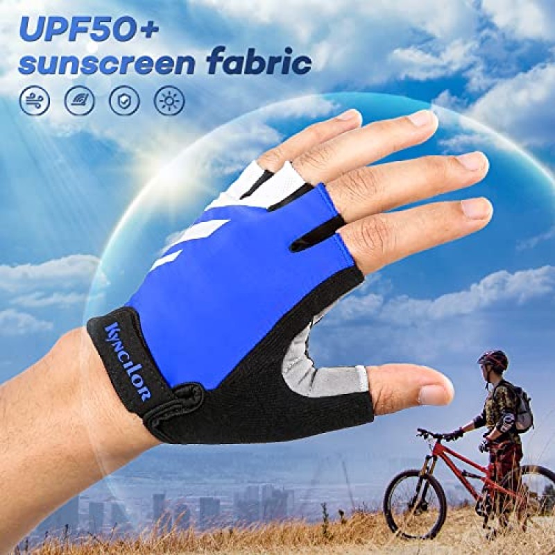 KynciLOR 남성용 사이클링 장갑 경량 산악 자전거 BMX 장갑 여성용 MTB 및 도로 자전거 장갑 휠체어 운전용