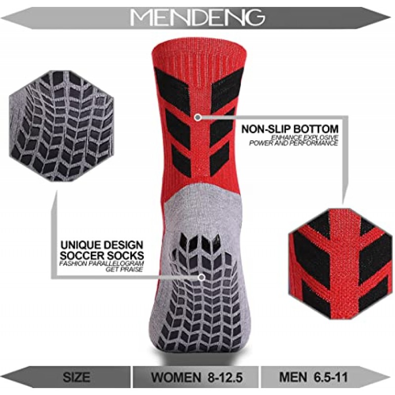 MENDENG Mens 그립 양말 축구 남성용 미끄럼 방지 양말 미끄럼 방지 병원 양말 그리퍼 미끄럼 방지 훈련 운동 양말