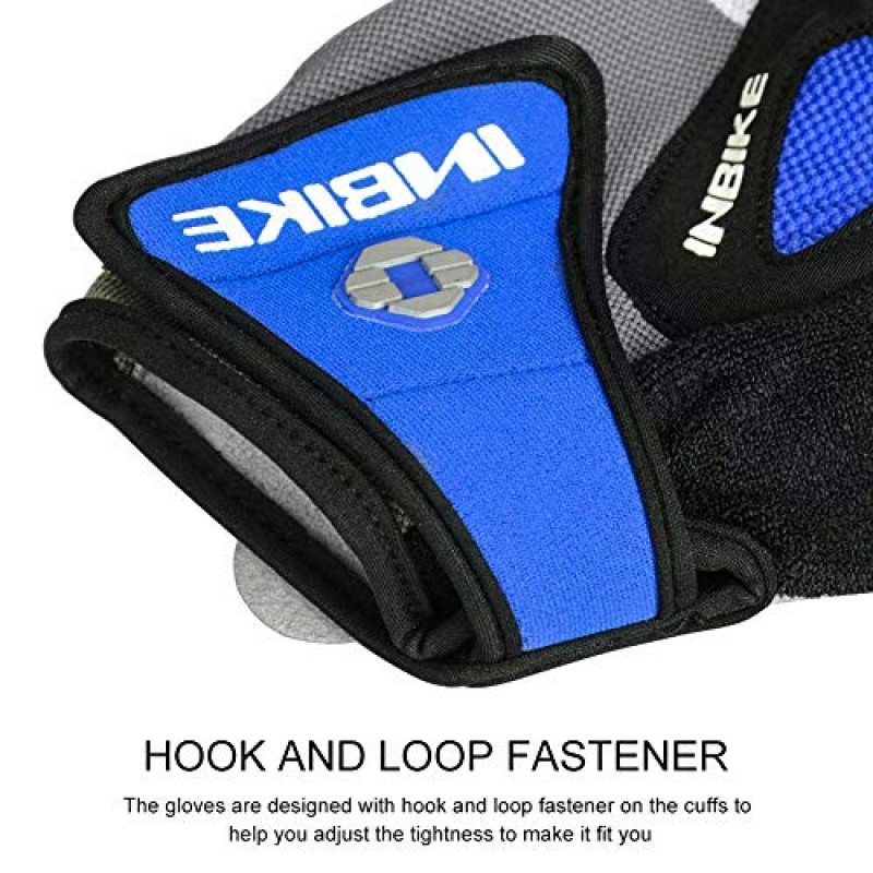 5MM 충격 흡수 젤 패드가있는 남성과 여성을위한 INBIKE 사이클링 장갑, MTB 자전거 타기 자전거 및 승마 용 미끄럼 방지 반 손가락 자전거 장갑