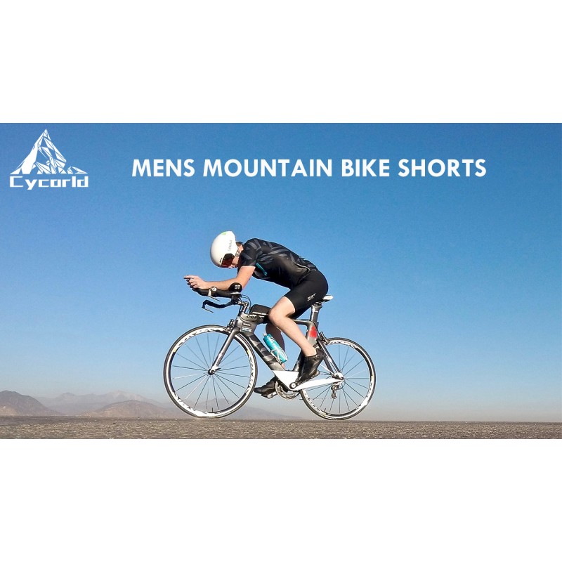 Cycorld 산악 자전거 반바지 - 남성용 패딩 MTB 자전거 헐렁한 사이클링 지퍼 포켓이 있는 짧은 패딩 라이너