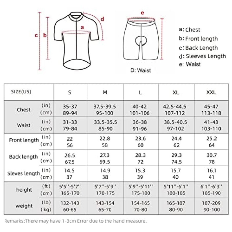 Lixada 남자 사이클링 저지 세트 자전거 짧은 소매 세트 3D 쿠션 반바지 패딩 빠른 건조 통기성 셔츠