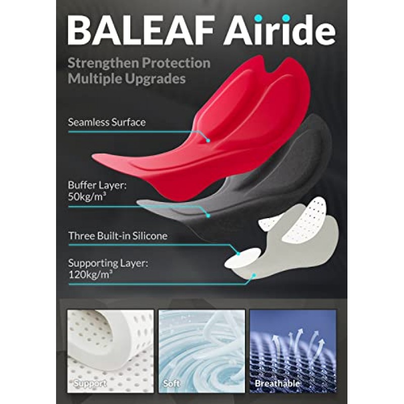 BALEAF 남성용 4D 패딩 자전거 반바지 사이클링 타이즈 포켓 라이크라 원단