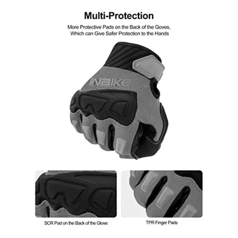 INBIKE 남성용 산악 자전거 장갑 너클 가드 패딩 남성용 사이클링 장갑 MTB Motocross Racing Dirtbike용 통기성