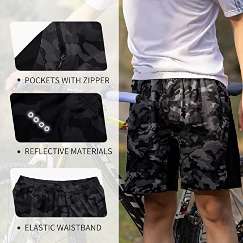 Santic 남성용 자전거 반바지 패딩 처리된 사이클링 반바지가 포함된 루즈핏 Softshell 산악 자전거 MTB 자전거 트레일 반바지