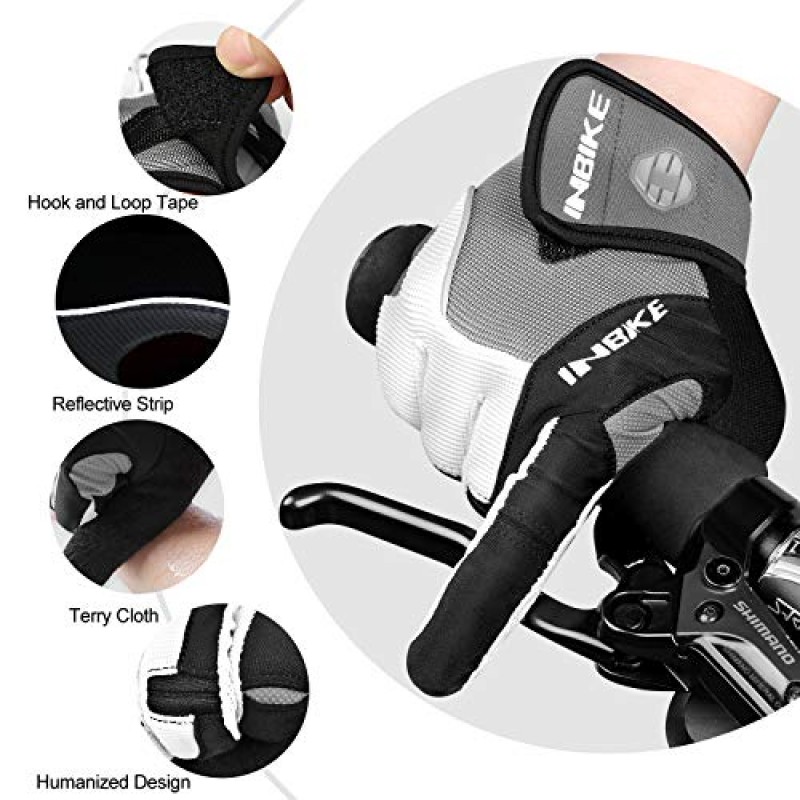 INBIKE 5mm 젤 패딩 남성용 사이클링 장갑 통기성 및 내마모성