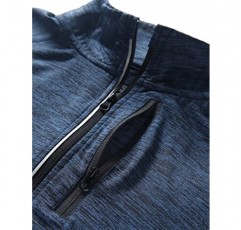Liberty Imports 남성용 퍼포먼스 쿼터 지퍼 풀오버 ​​포켓 포함 3개 팩, 속건성 액티브 긴소매 셔츠