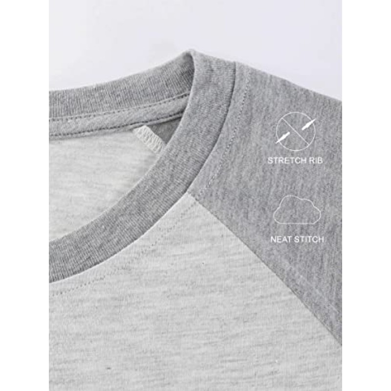 Vetemin 남성 캐주얼 소프트 3/4 라글란 슬리브 스포츠 러닝 저지 야구 티 액티브 셔츠