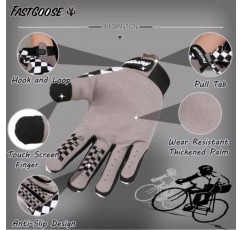 FASTGOOSE 사이클링 장갑 자전거 장갑 남성용/여성용 자전거 장갑, ATV MTB 용 전체 손가락 터치 스크린 통기성 산악 자전거 레이싱 장갑,모토크로스 장갑 오토바이 장갑
