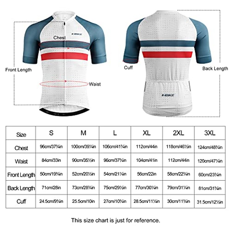 INBIKE 남성용 사이클링 저지 3 후면 포켓 수분 흡수 반소매 빠른 건조 반사 자전거 셔츠