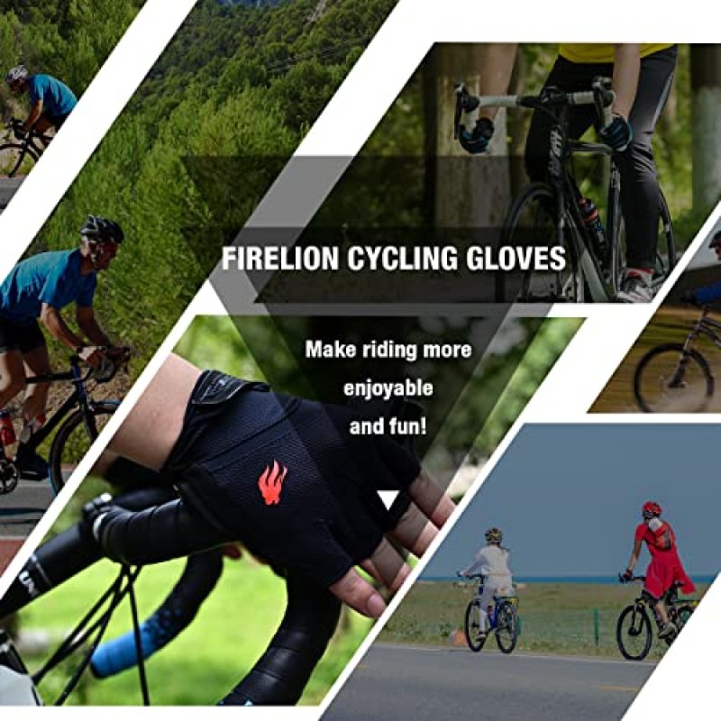 남자/여자 사이클링용 FIRELION 자전거 장갑, 야외 MTB DH 로드 레이싱용 사이클링 장갑, 풀 핑거 하프 핑거 패딩 자전거 보호 장갑, 미끄럼 방지 충격 흡수 터치스크린 라이딩 장갑