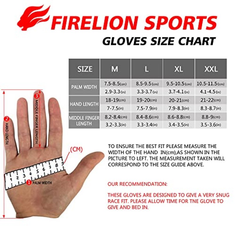 남자/여자 사이클링용 FIRELION 자전거 장갑, 야외 MTB DH 로드 레이싱용 사이클링 장갑, 풀 핑거 하프 핑거 패딩 자전거 보호 장갑, 미끄럼 방지 충격 흡수 터치스크린 라이딩 장갑