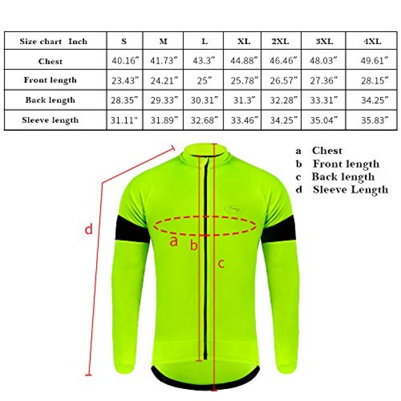 Dooy 남성용 사이클링 자전거 져지 긴 소매 풀 지퍼 자전거 셔츠(포켓 포함), 통기성 MTB 셔츠 기본 시리즈