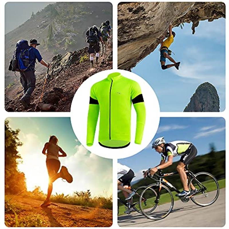 Dooy 남성용 사이클링 자전거 져지 긴 소매 풀 지퍼 자전거 셔츠(포켓 포함), 통기성 MTB 셔츠 기본 시리즈