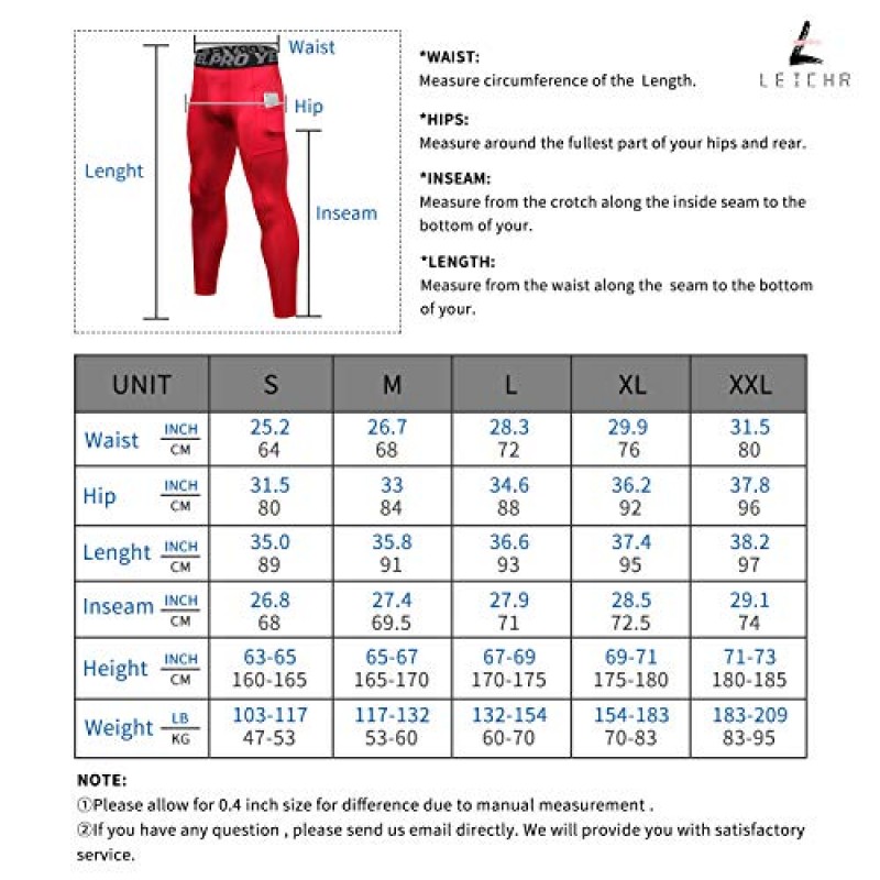 Queerier Mens Compression Pants 포켓이 있는 액티브 운동용 레깅스 Running Baselayer Tights 사이클링 운동 바지