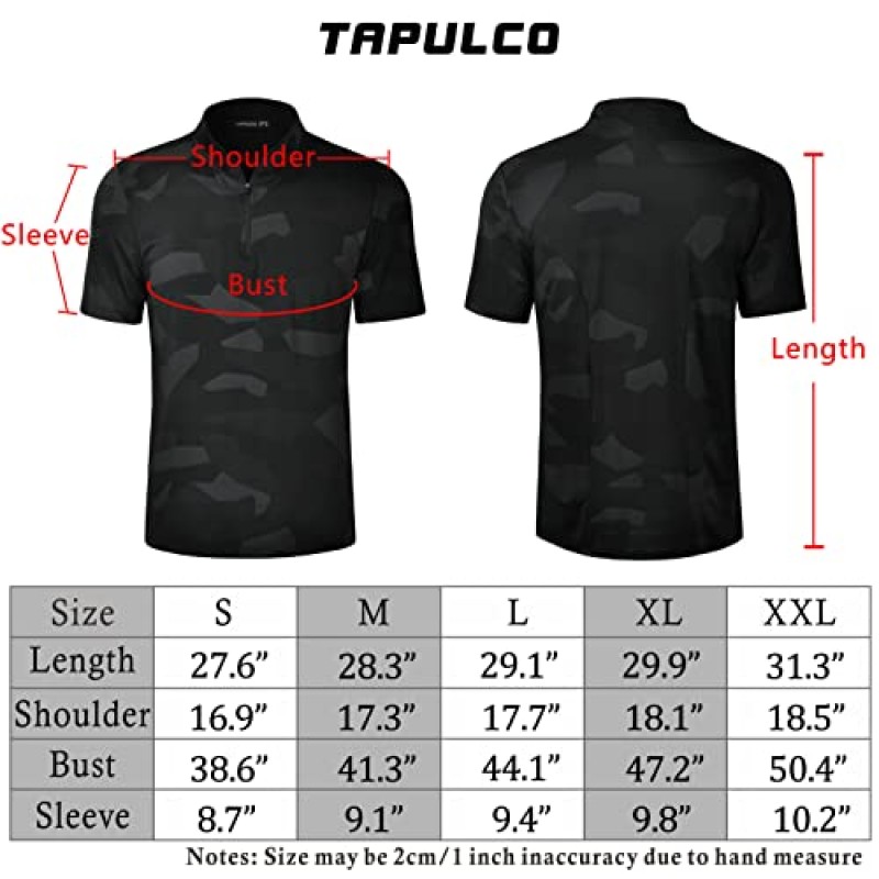 TAPULCO Mens Quick Dry Quarter Zip Performance 모던 프린트 캐주얼 스포츠 티셔츠 운동용 풀오버 야외 하이킹 티