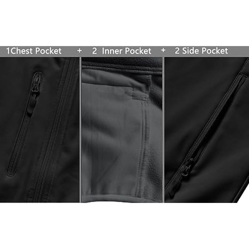 Fit space 남성용 경량 조끼 Softshell 지퍼가 달린 민소매 방풍 자켓 Pcoket 사이클링 여행 하이킹 러닝 골프