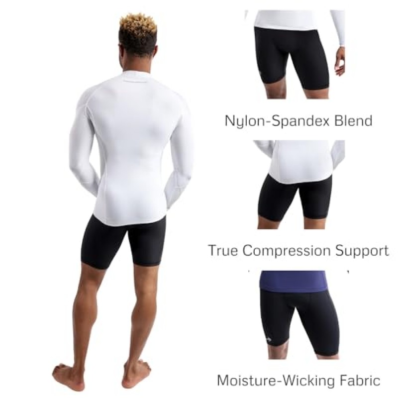 CompressionZ 압축 반바지 남성 - 스포츠용 압축 속옷 - 긴 운동, 운동, 자전거 타기, 달리기 남성용 스판덱스