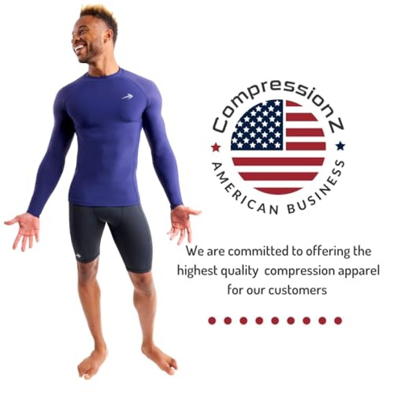 CompressionZ 압축 반바지 남성 - 스포츠용 압축 속옷 - 긴 운동, 운동, 자전거 타기, 달리기 남성용 스판덱스
