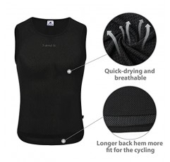 Santic Cycling Base Layer 남성용 자전거 탱크 탑 민소매 사이클링 저지 언더 셔츠 조끼 Quick Dry Star