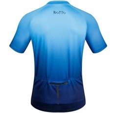 ROTTO 남성용 사이클링 져지 반소매 자전거 셔츠 그라데이션 컬러 프로 시리즈(지퍼 후면 포켓 포함)