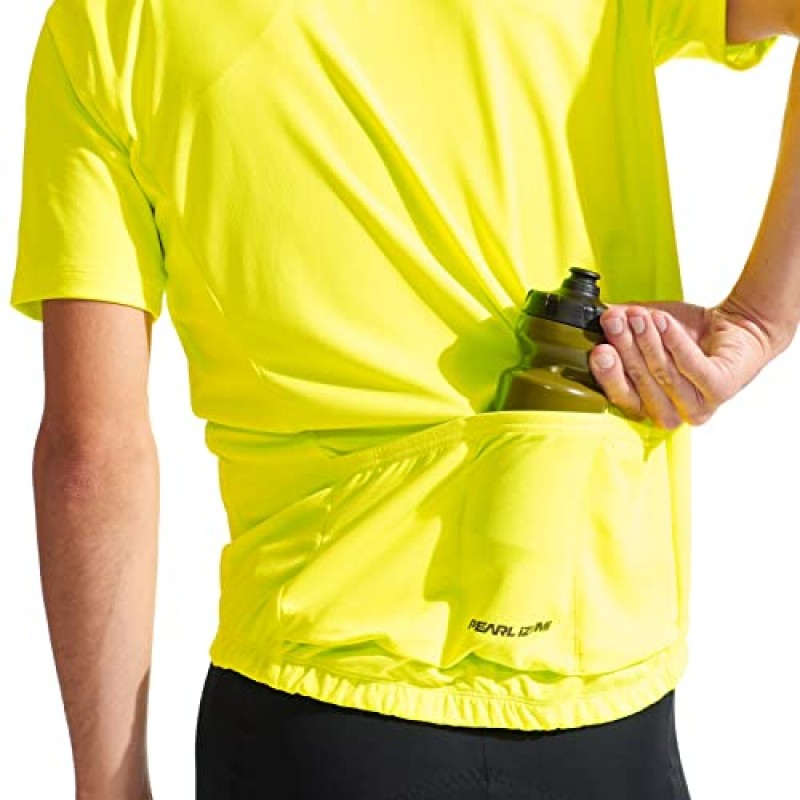 PEARL IZUMI 남성용 반팔 사이클링 퀘스트 져지, 반사 직물이 포함된 전체 길이 지퍼