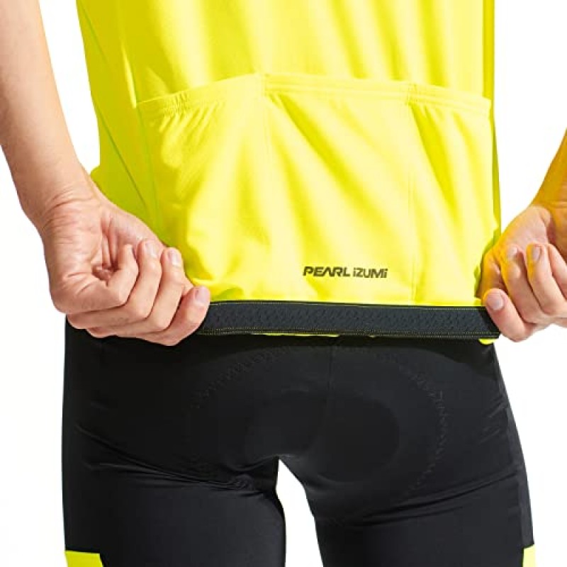 PEARL IZUMI 남성용 반팔 사이클링 퀘스트 져지, 반사 직물이 포함된 전체 길이 지퍼