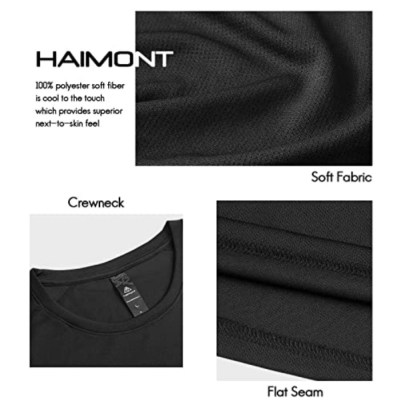 Haimont 남성용 드라이핏 운동용 셔츠 러닝 운동용 수분 흡수 속건성 야외용 긴 소매 티셔츠