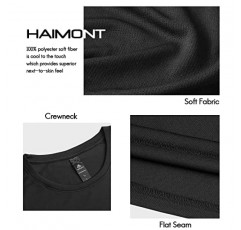 Haimont 남성용 드라이핏 운동용 셔츠 러닝 운동용 수분 흡수 속건성 야외용 긴 소매 티셔츠