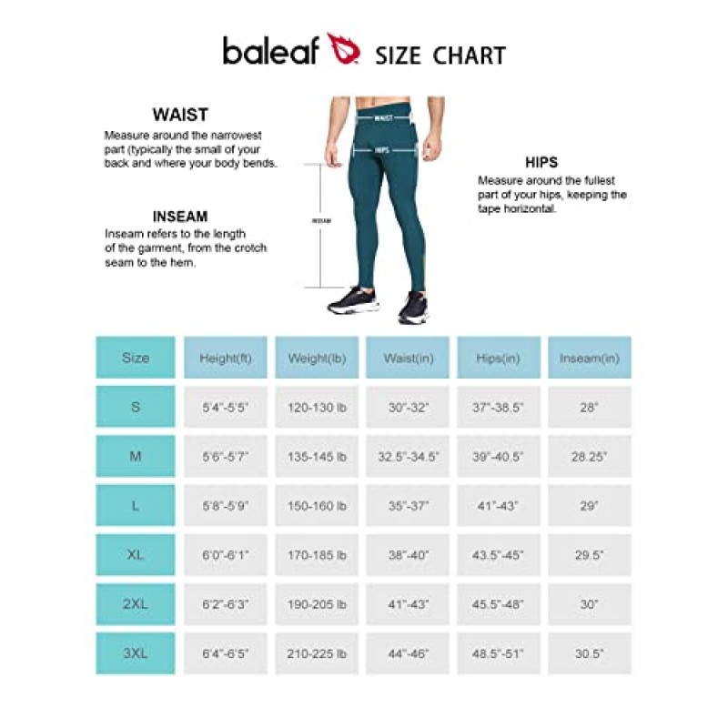BALEAF 남성용 양털 러닝 스타킹 열 압축 바지 방수 겨울 따뜻한 레깅스 지퍼 포켓 콜드 기어
